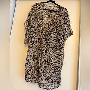 Time and Tru Leopard print Swimsuit cover